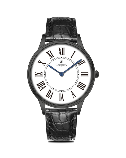 ROMAN EDGE LEATHER STRAP WATCH WITH JAPANESE MOVEMENT | MEN