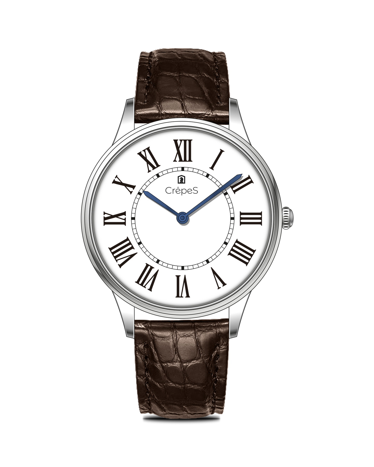 ROMAN EDGE LEATHER STRAP WATCH WITH JAPANESE MOVEMENT | MEN