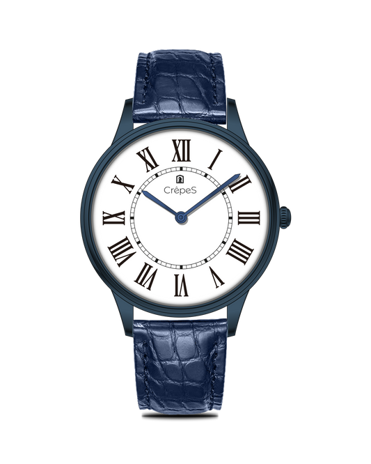 ROMAN EDGE LEATHER STRAP WATCH WITH JAPANESE MOVEMENT | MEN