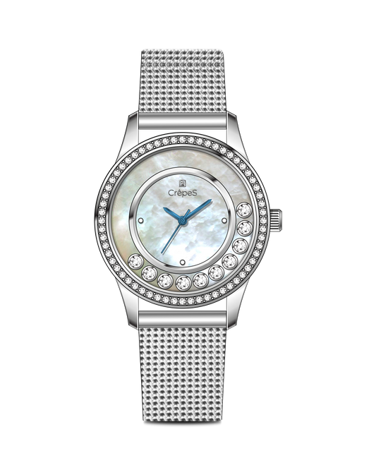 STARLIT STAINLESS STEEL STRAP WATCH WITH JAPANESE MOVEMENT | WOMEN