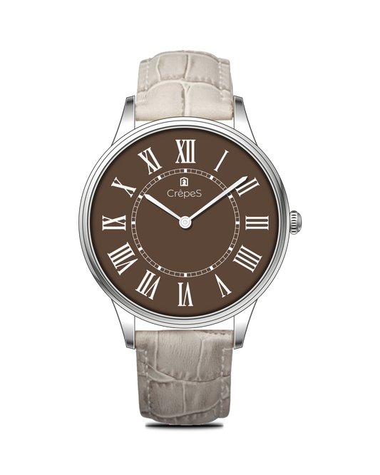 ROMAN EDGE LEATHER STRAP WATCH WITH JAPANESE MOVEMENT | MEN