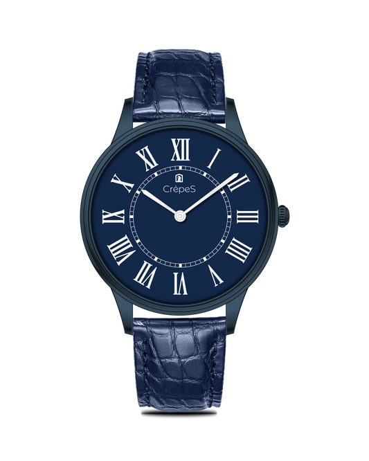 ROMAN EDGE LEATHER STRAP WATCH WITH JAPANESE MOVEMENT | MEN