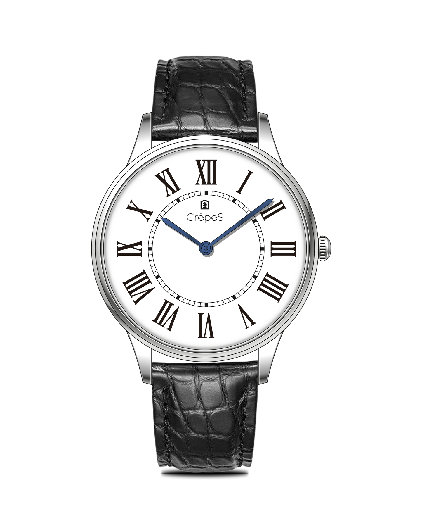 ROMAN EDGE LEATHER STRAP WATCH WITH JAPANESE MOVEMENT | MEN