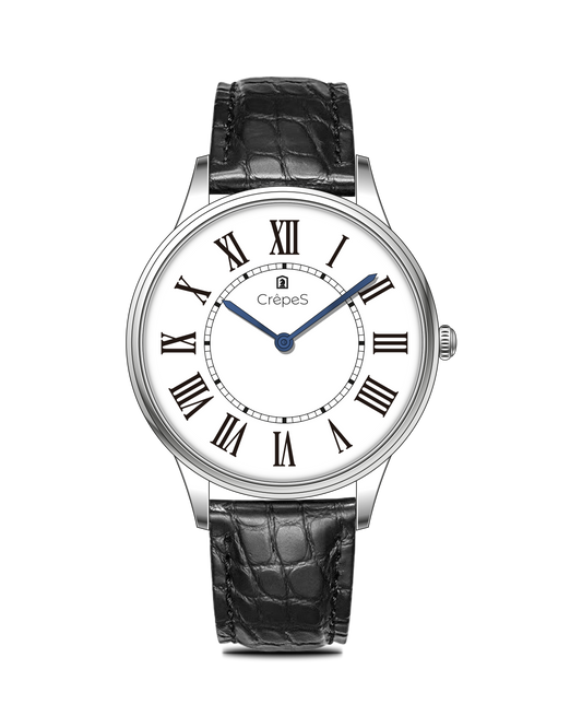 ROMAN EDGE LEATHER STRAP WATCH WITH JAPANESE MOVEMENT | MEN