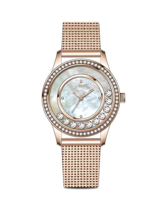 STARLIT STAINLESS STEEL STRAP WATCH WITH JAPANESE MOVEMENT | WOMEN