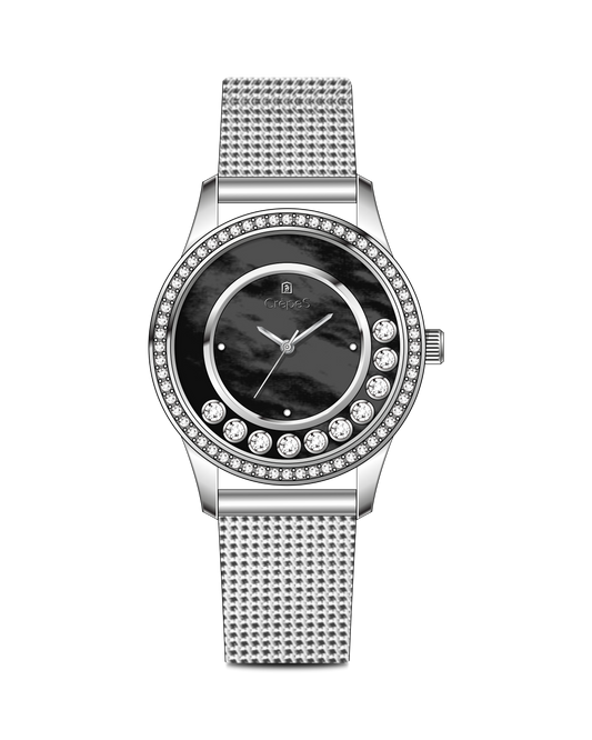 STARLIT STAINLESS STEEL STRAP WATCH WITH JAPANESE MOVEMENT | WOMEN