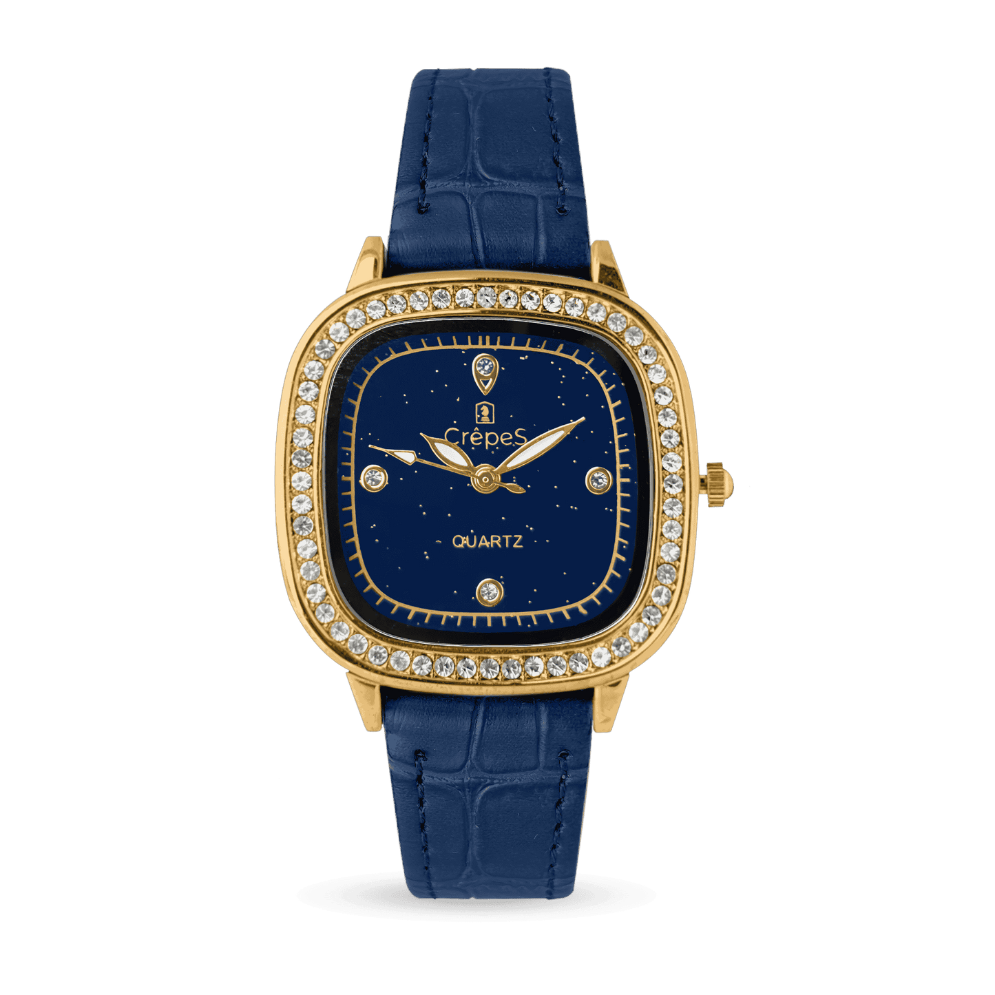 OPAL STONE PU LEATHER STRAP WATCH | WOMEN