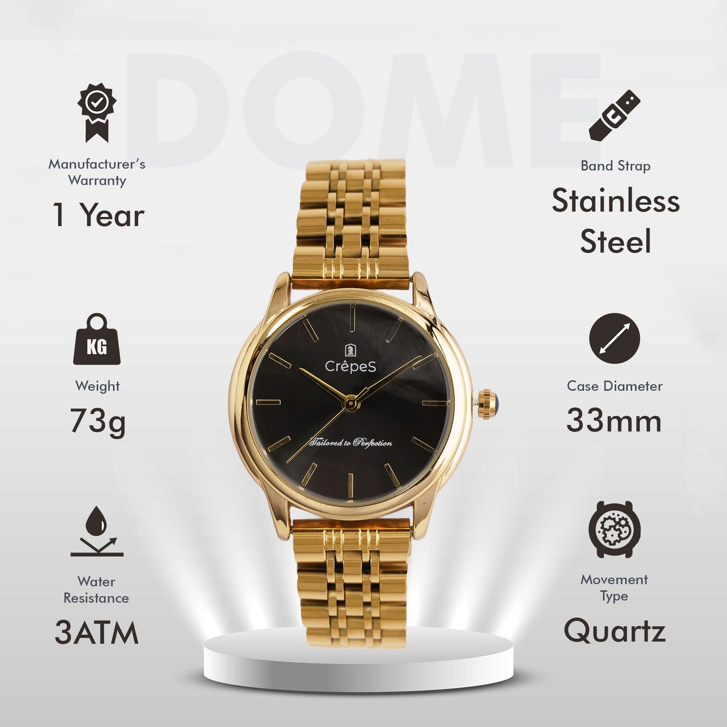 DOME GOLD STAINLESS STEEL | WOMEN