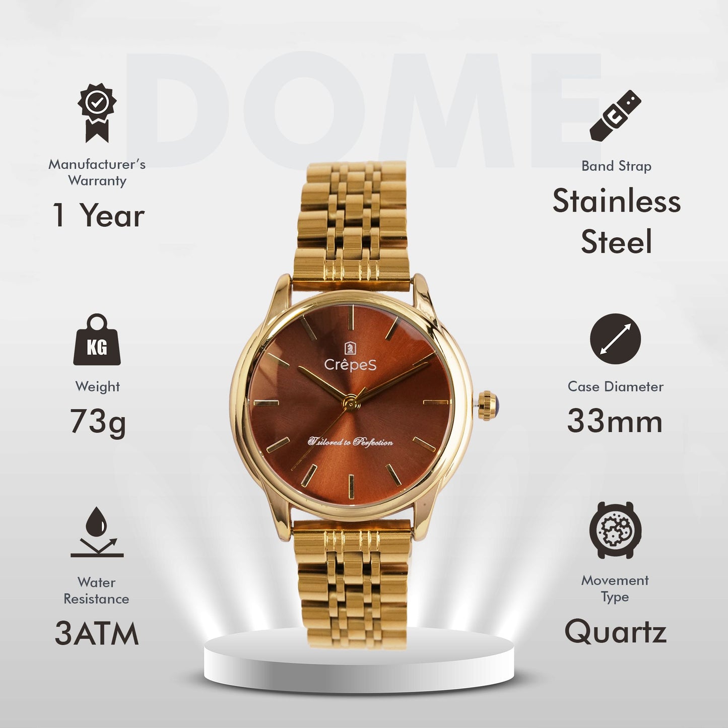DOME GOLD STAINLESS STEEL | WOMEN