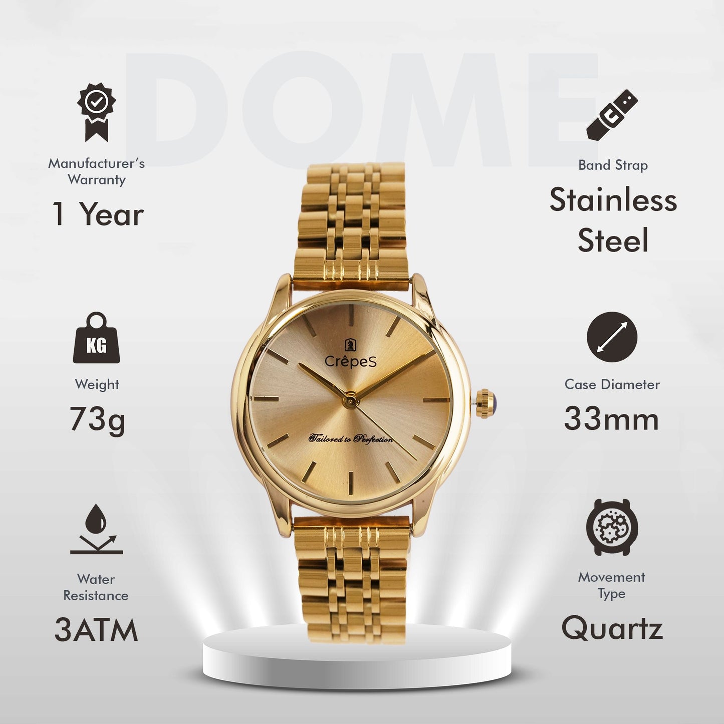 DOME GOLD STAINLESS STEEL | WOMEN
