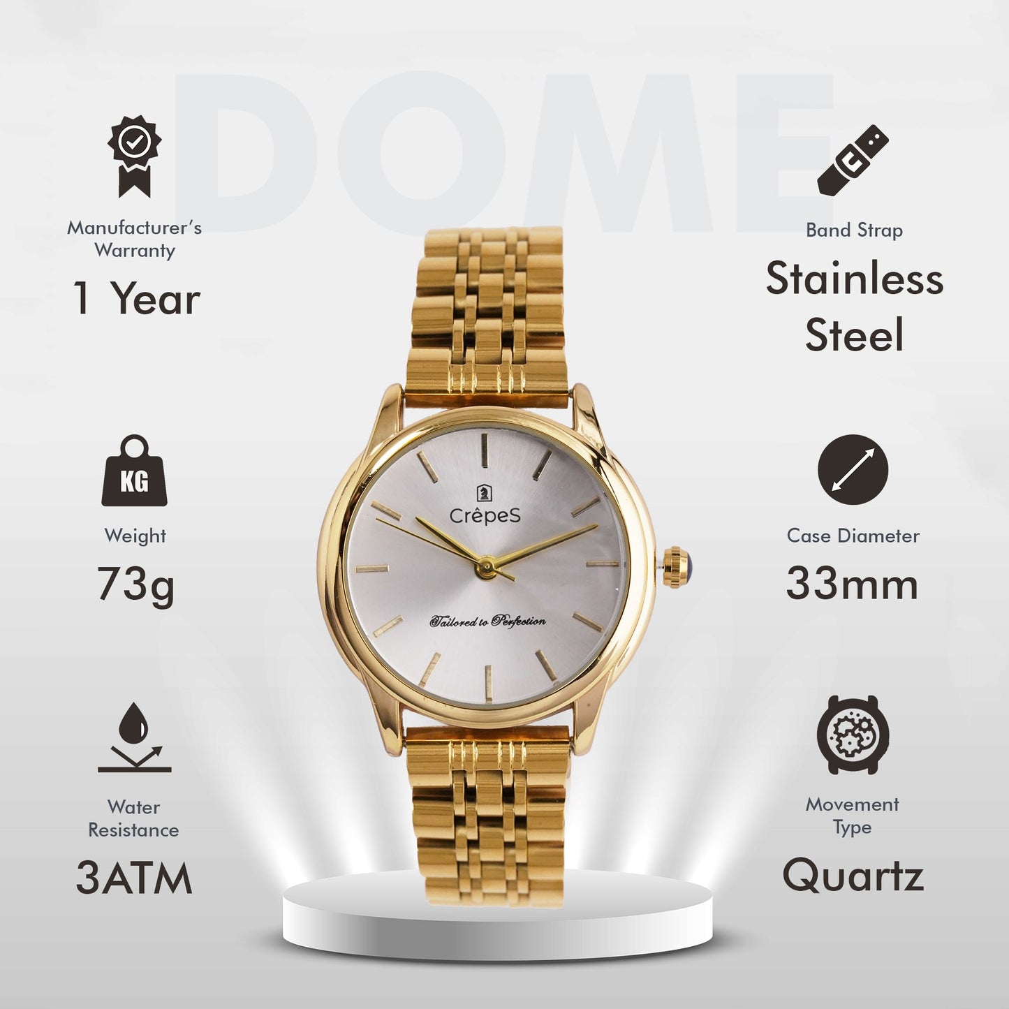 DOME GOLD STAINLESS STEEL | WOMEN