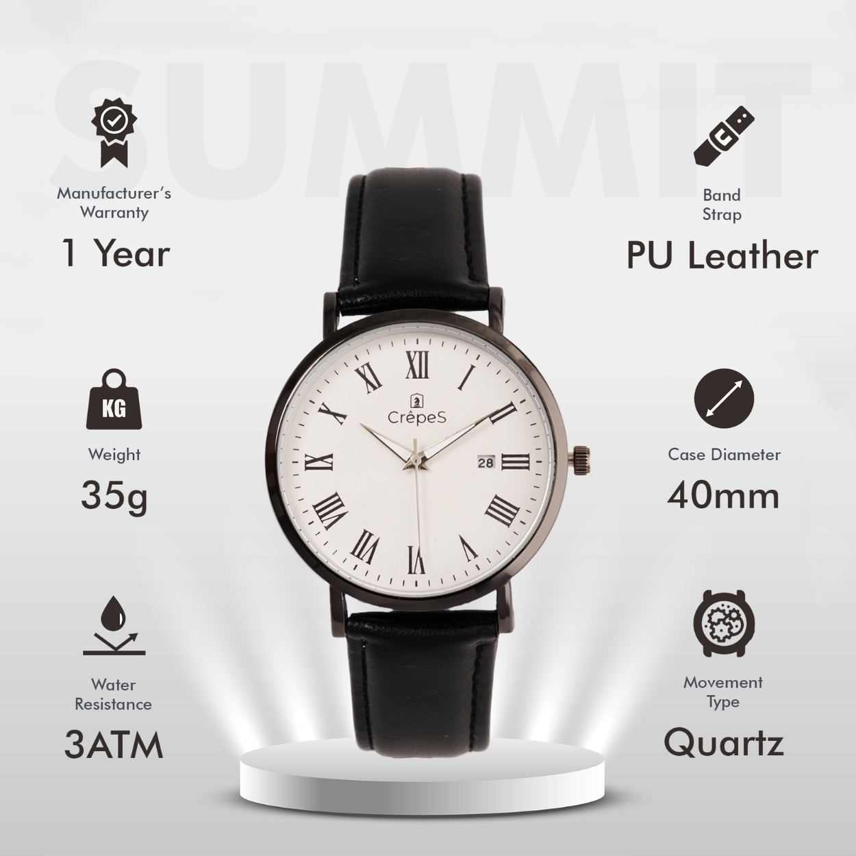 SUMMIT BLACK-WHITE BK LEATHER | MEN