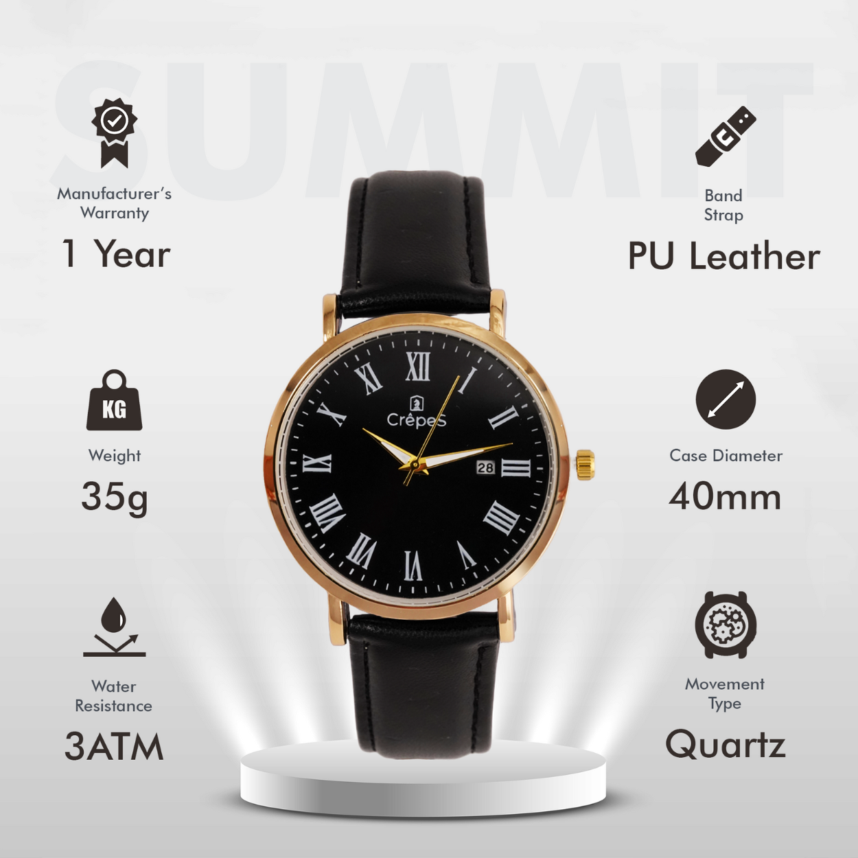 SUMMIT GOLD-BLACK BK LEATHER | MEN