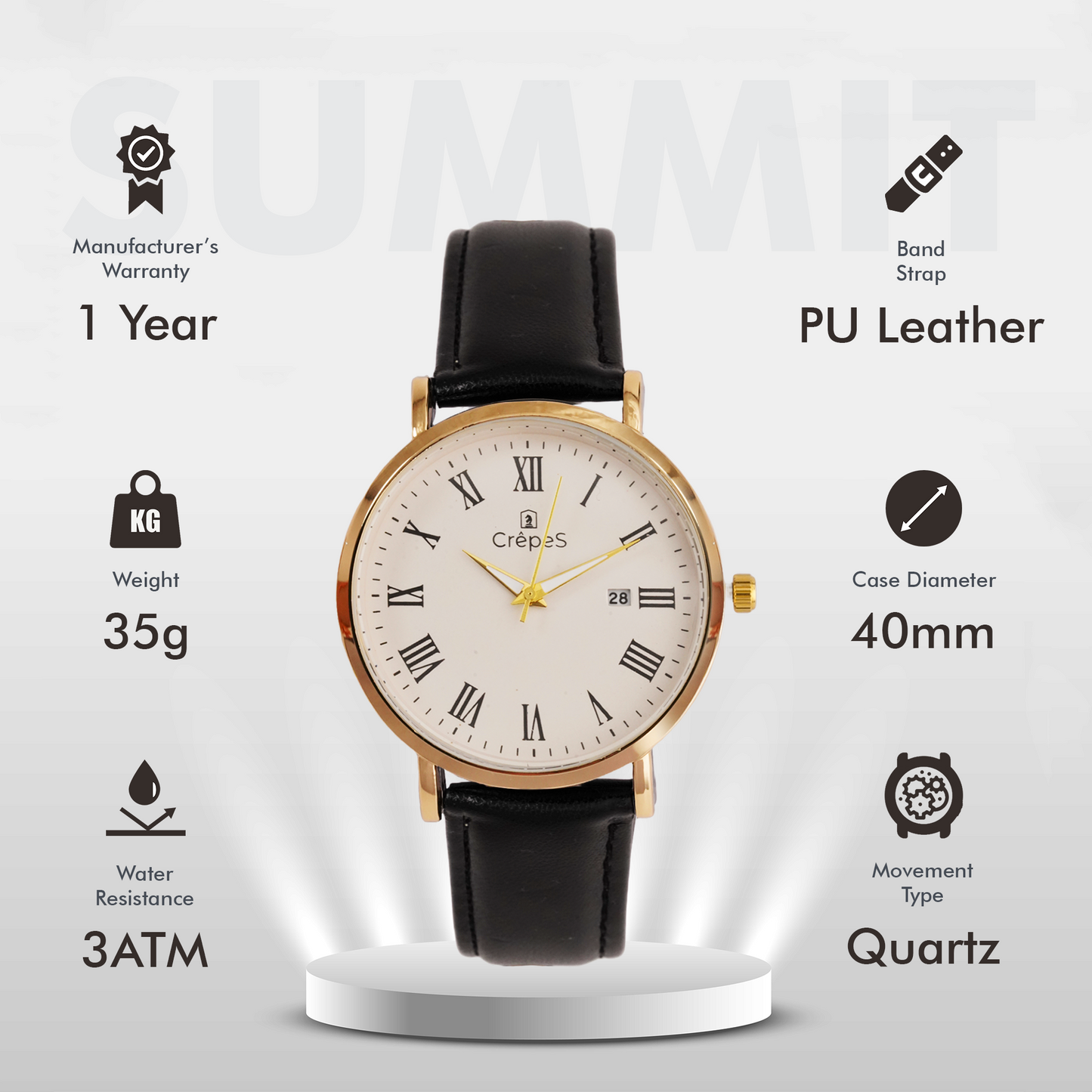 SUMMIT GOLD-WHITE BK LEATHER | MEN