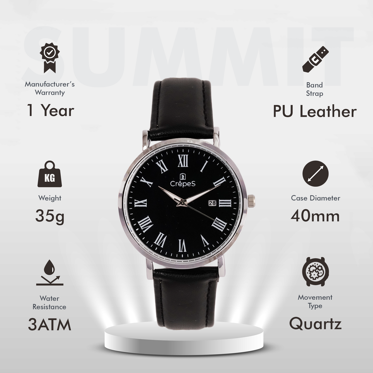 SUMMITSILVER-BLACK BK LEATHER | MEN