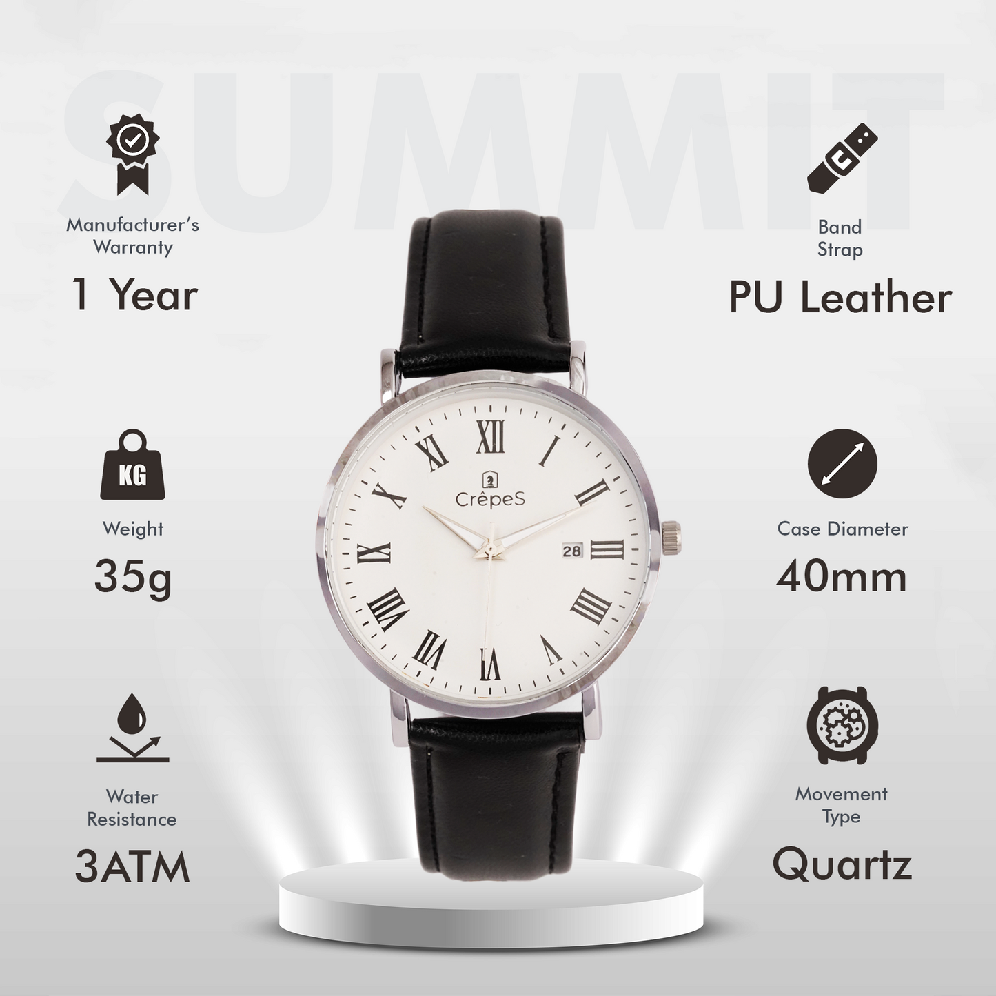 SUMMITSILVER-WHITE BK LEATHER | MEN