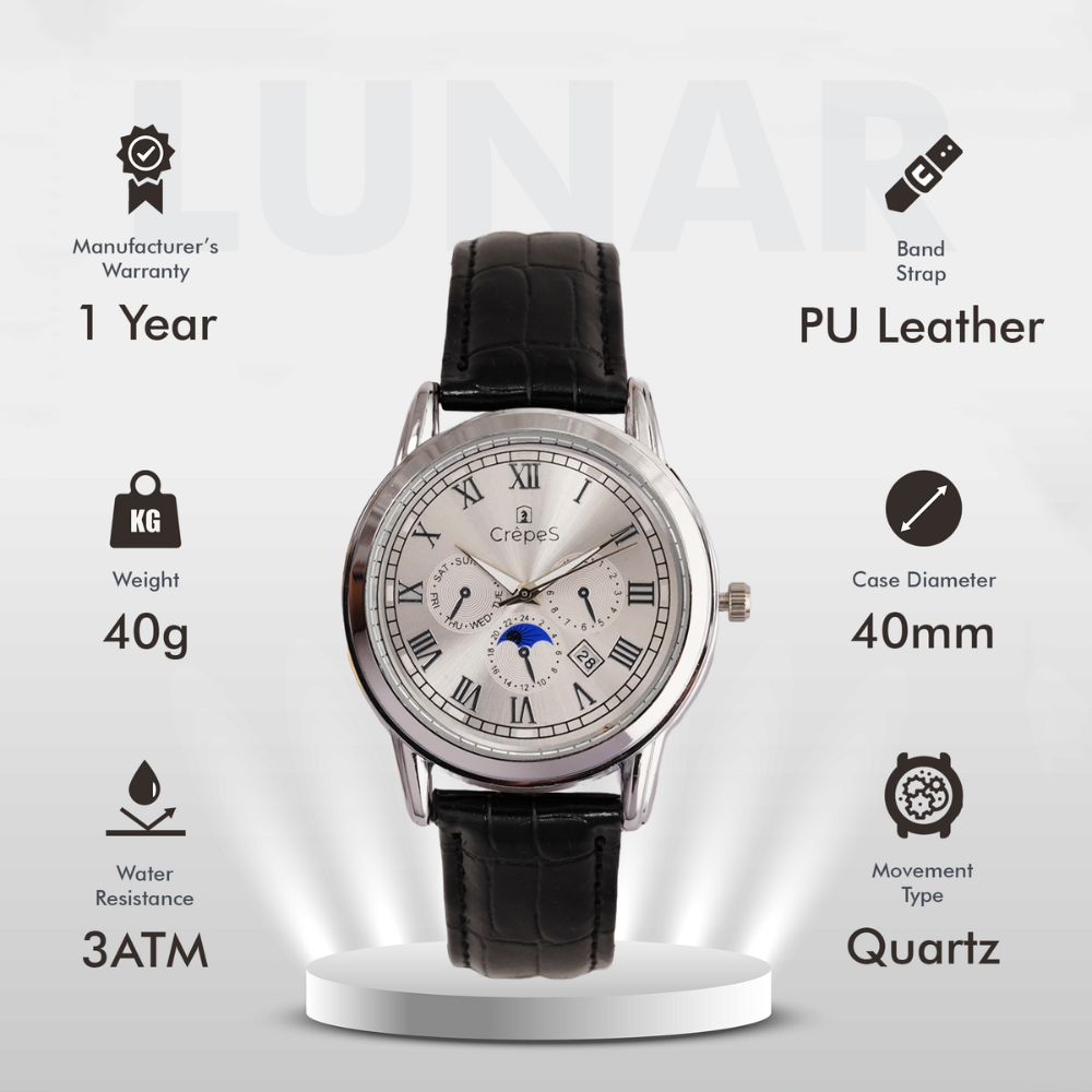 LUNAR SILVER-WHITE BK LEATHER | MEN