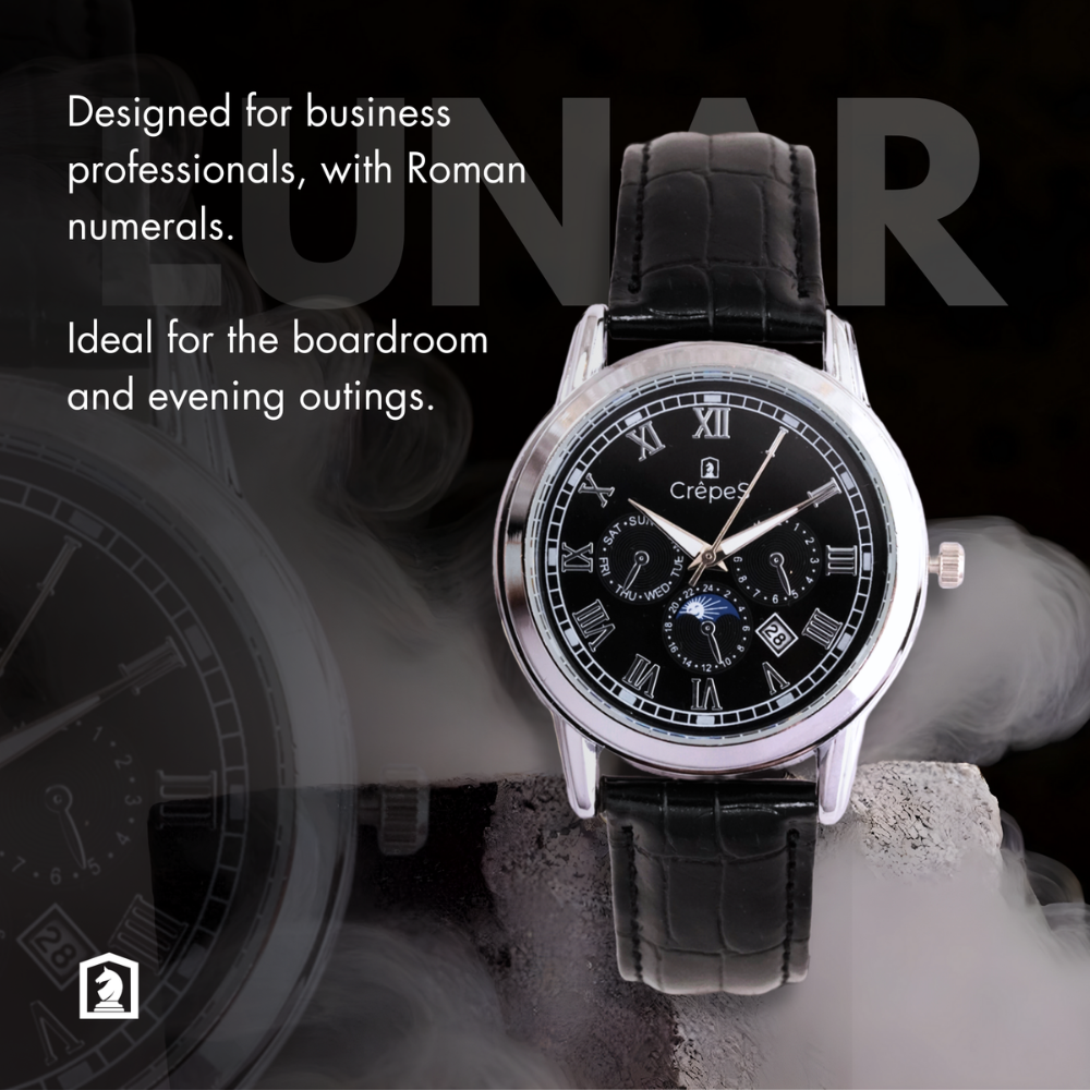 LUNAR SILVER-BLACK BK LEATHER | MEN