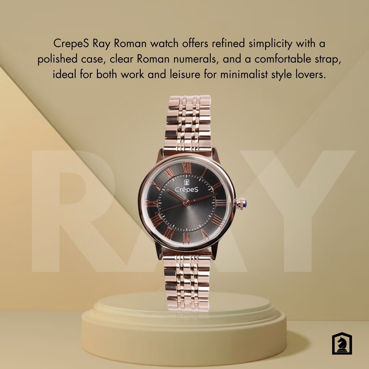 RAY ROMAN ROSE GOLD STAINLESS STEEL | WOMEN