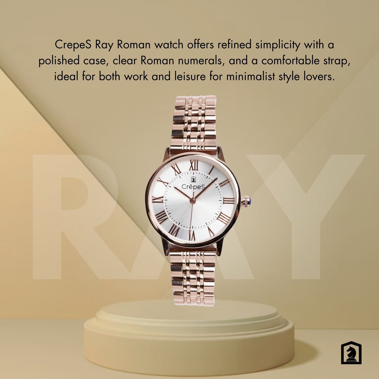 RAY ROMAN ROSE GOLD STAINLESS STEEL | WOMEN