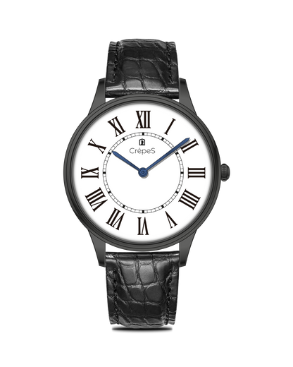 ROMAN EDGE LEATHER STRAP WATCH WITH JAPANESE MOVEMENT | MEN