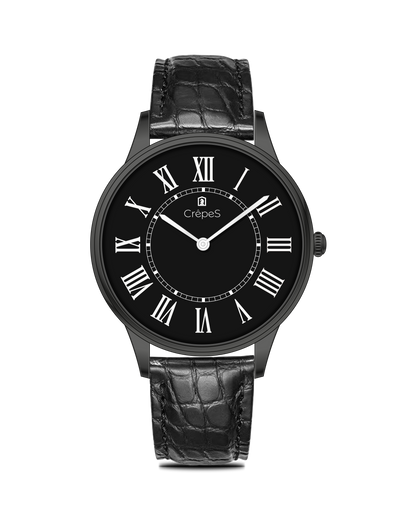 ROMAN EDGE LEATHER STRAP WATCH WITH JAPANESE MOVEMENT | MEN