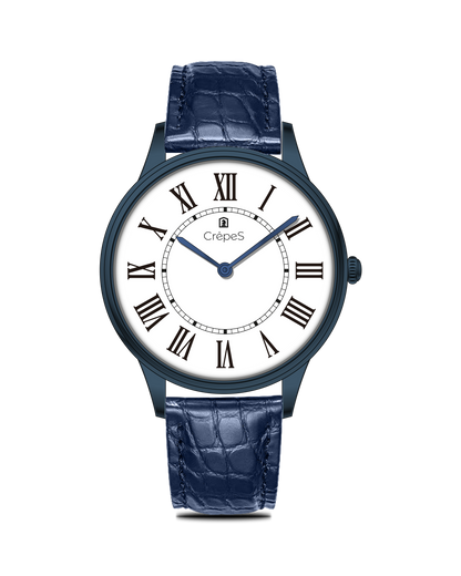 ROMAN EDGE LEATHER STRAP WATCH WITH JAPANESE MOVEMENT | MEN