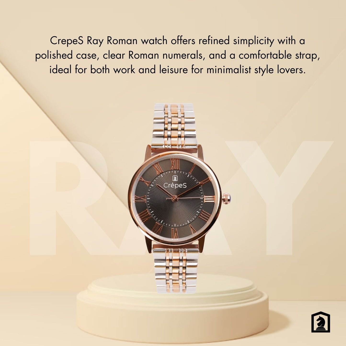 RAY ROMAN DUO TONE-ROSE GOLD STAINLESS STEEL | WOMEN