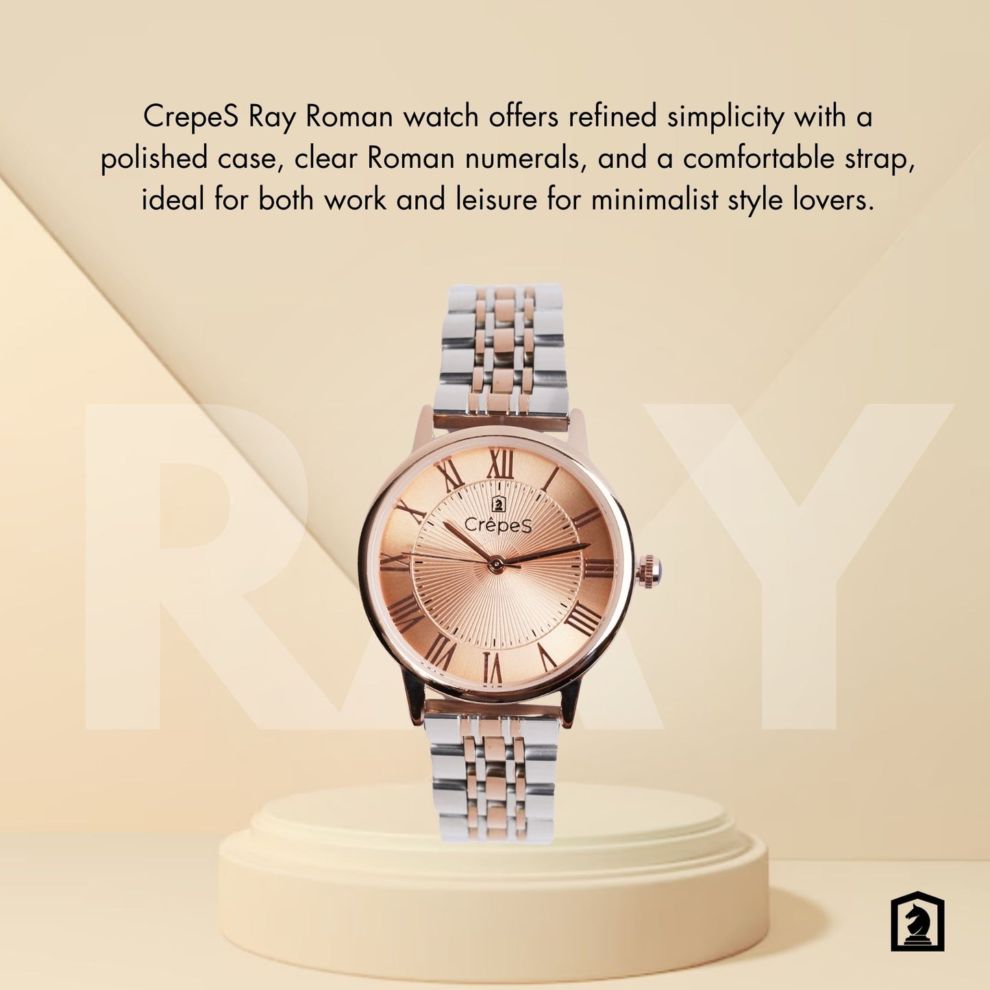 RAY ROMAN DUO TONE-ROSE GOLD STAINLESS STEEL | WOMEN