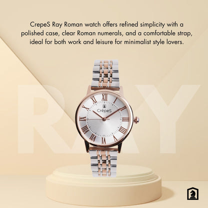 RAY ROMAN DUO TONE-ROSE GOLD STAINLESS STEEL | WOMEN