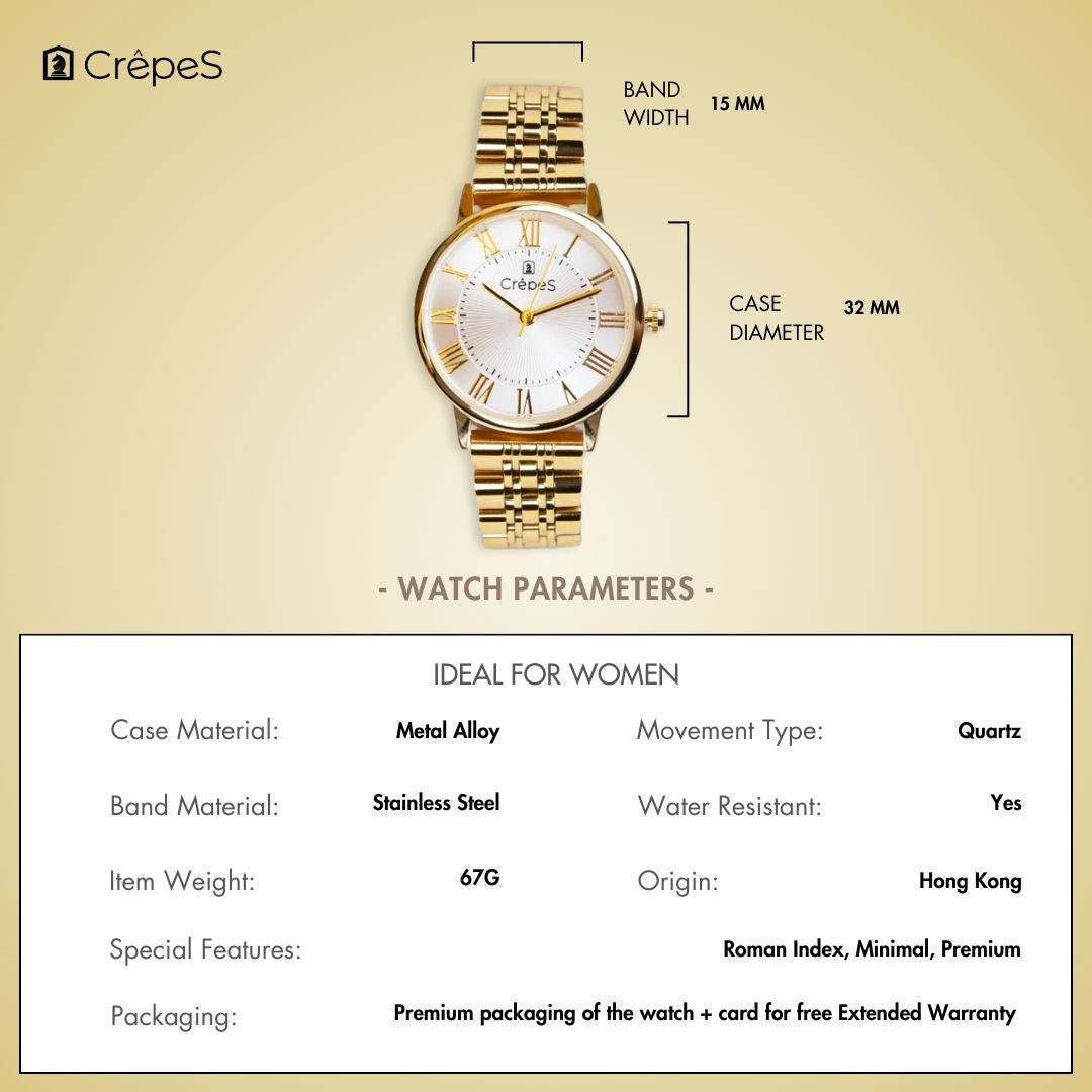 RAY ROMAN GOLD STAINLESS STEEL | WOMEN