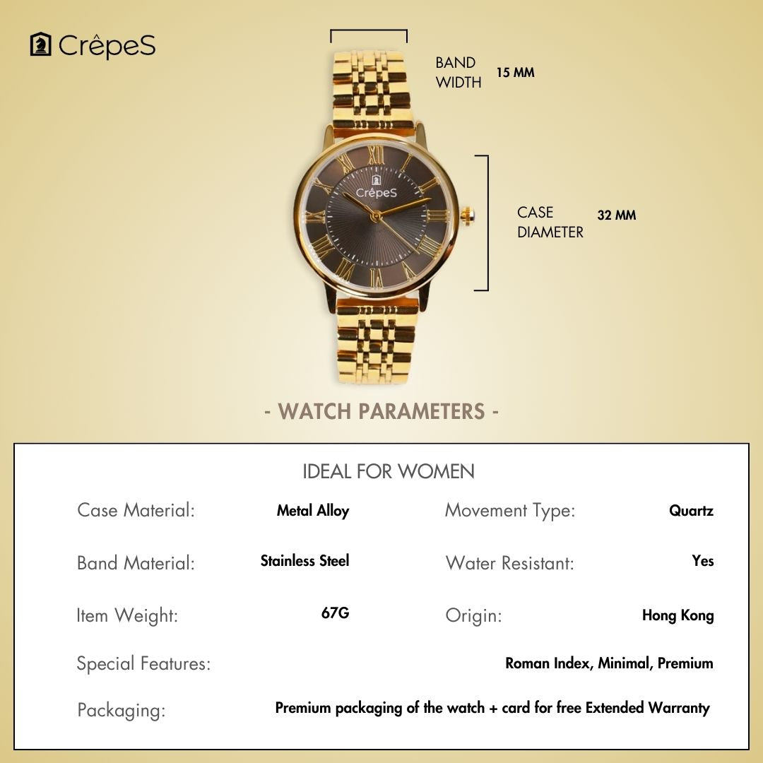 RAY ROMAN GOLD STAINLESS STEEL | WOMEN