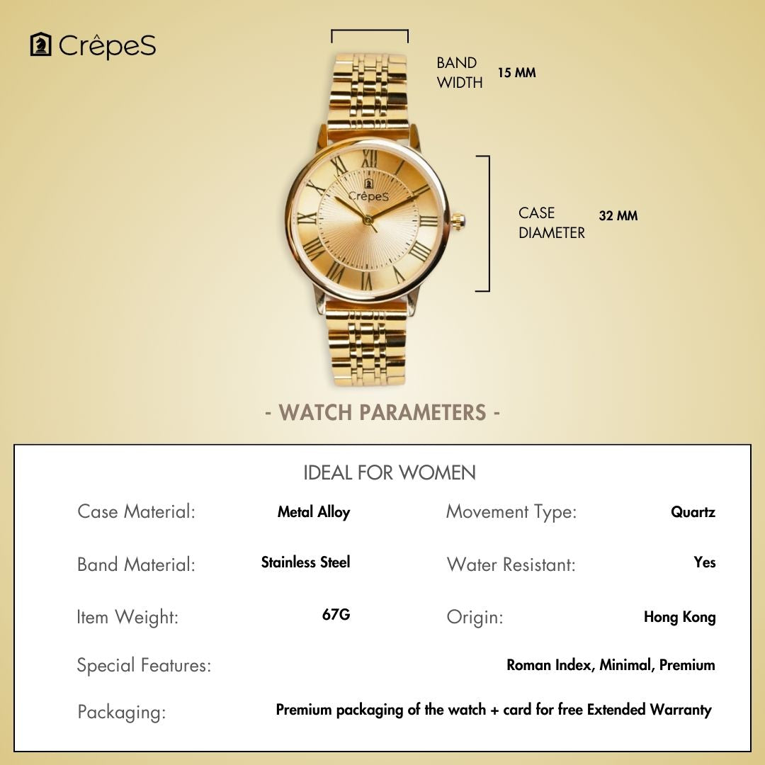 RAY ROMAN GOLD STAINLESS STEEL | WOMEN