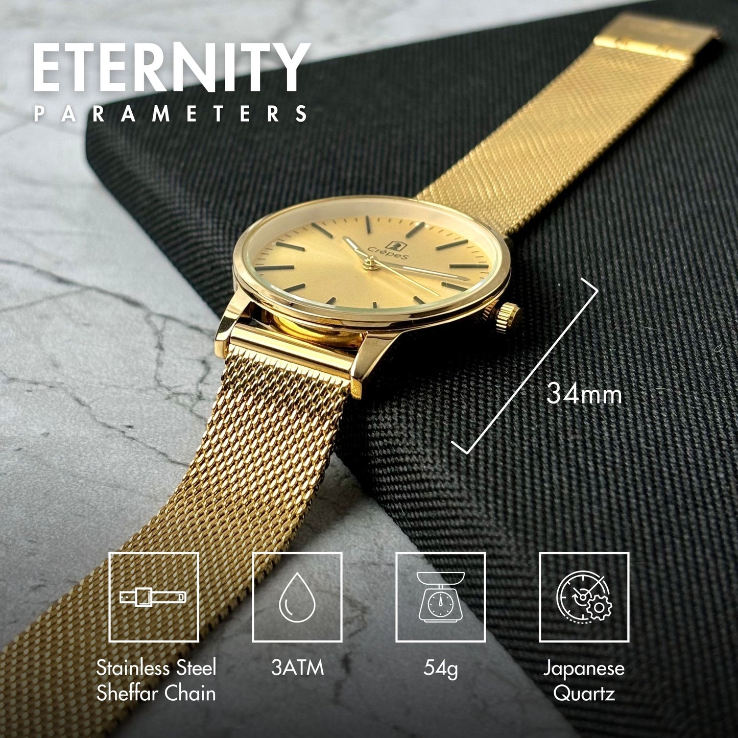 ETERNITY SHEFFAR MESH STRAP WITH JAPANESE MOVEMENT | WOMEN