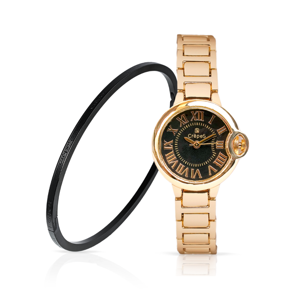 CLASSIC GOLD-BLACK & SIGNATURE BRACELET BLACK COMBO | WOMEN