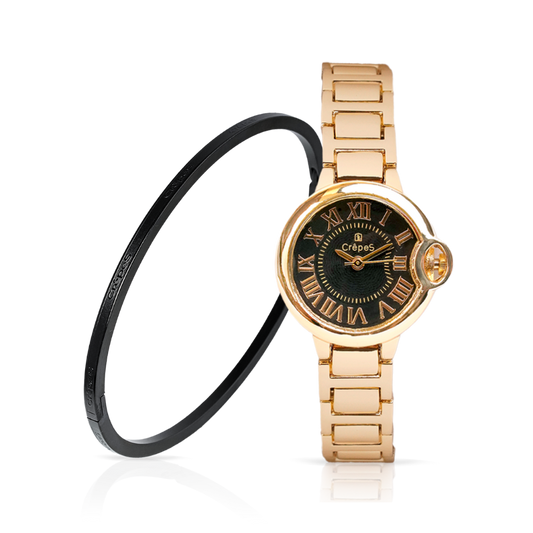 CLASSIC GOLD-BLACK & SIGNATURE BRACELET BLACK COMBO | WOMEN