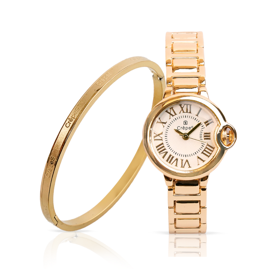 CLASSIC GOLD-WHITE & SIGNATURE BRACELET GOLD COMBO | WOMEN