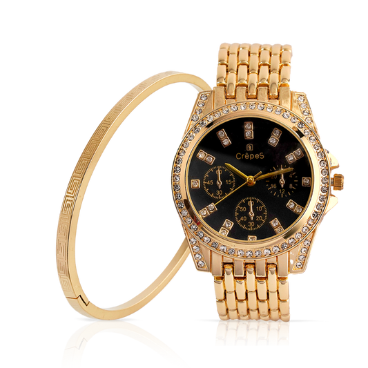 MAGNA STONE GOLD-BLACK & VERCE BRACELET GOLD COMBO | WOMEN