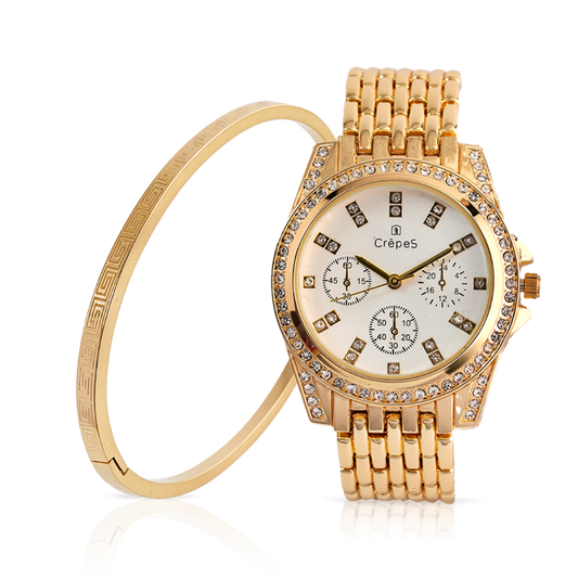 MAGNA STONE GOLD=WHITE & VERCE BRACELET GOLD COMBO | WOMEN