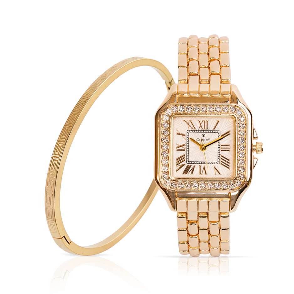 CARTELLA STONE GOLD-WHITE & VERCE BRACELET GOLD COMBO | WOMEN