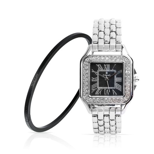 CARTELLA STONE SILVER-BLACK & SIGNATURE BRACELET BLACK COMBO | WOMEN