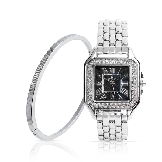 CARTELLA STONE SILVER-BLACK & VERCE BRACELET SILVER COMBO | WOMEN