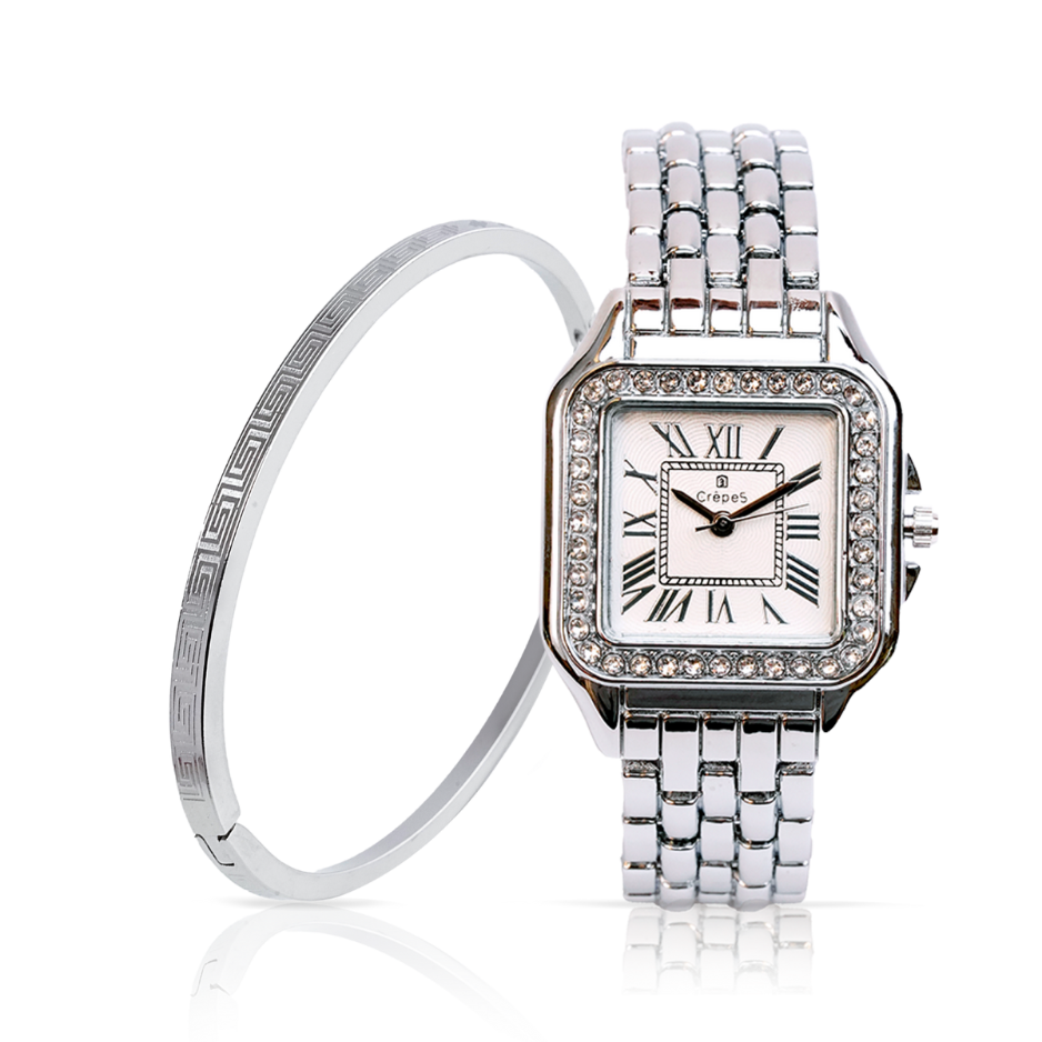 CARTELLA STONE SILVER-WHITE & VERCE BRACELET SILVER COMBO | WOMEN