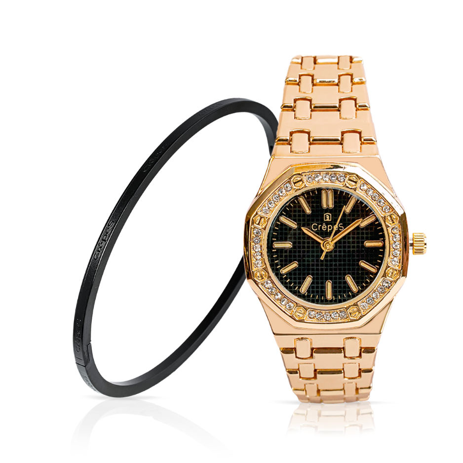 OCTA GOLD-BLACK & SIGNATURE BRACELET BLACK COMBO | WOMEN