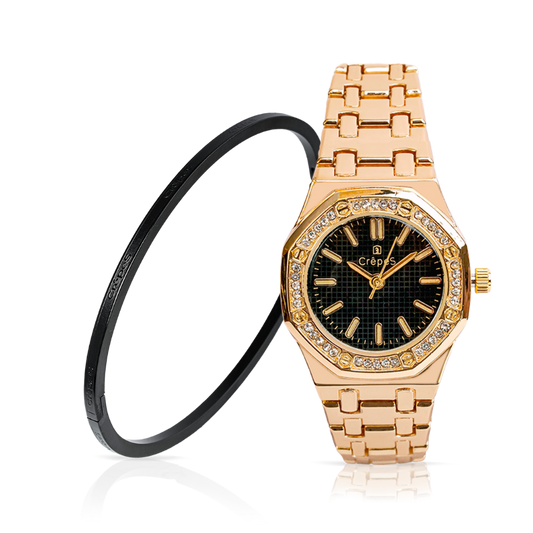 OCTA GOLD-BLACK & SIGNATURE BRACELET BLACK COMBO | WOMEN