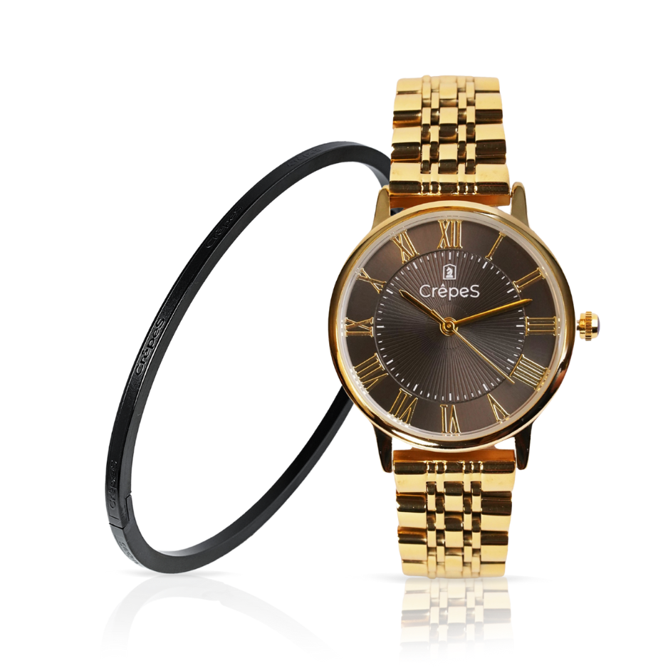 RAY ROMAN GOLD-BLACK & SIGNATURE BRACELET BLACK COMBO | WOMEN