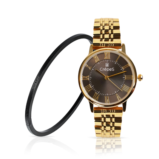 RAY ROMAN GOLD-BLACK & SIGNATURE BRACELET BLACK COMBO | WOMEN