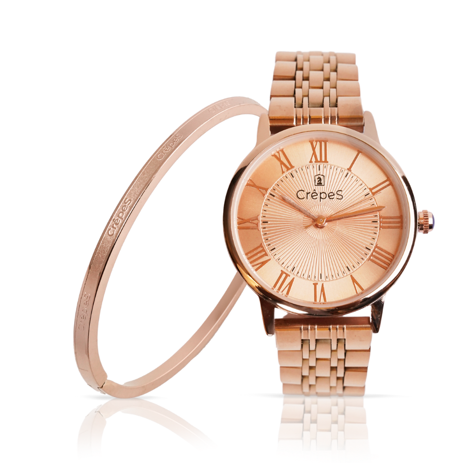 RAY ROMAN ROSE GOLD & SIGNATURE BRACELET ROSE-GOLD COMBO | WOMEN