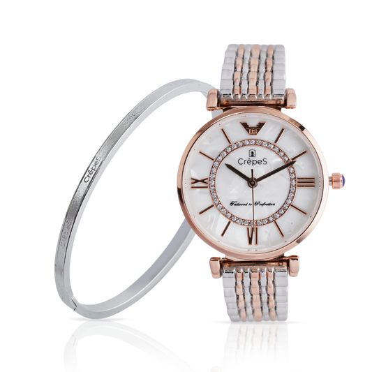 PRISM DUO TONE MOP & SIGNATURE BRACELET SILVER COMBO | WOMEN