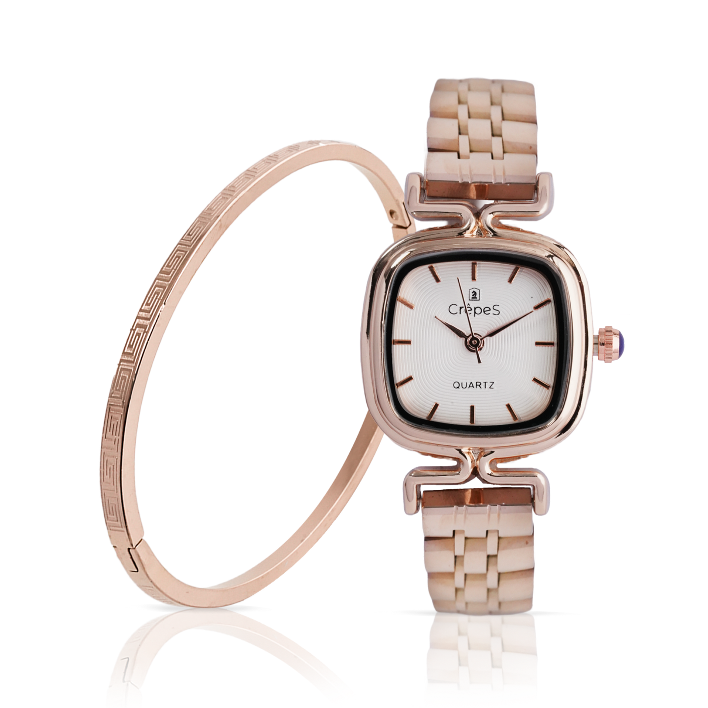 TETRA ROSE GOLD-WHITE & VERCE BRACELET ROSE GOLD COMBO | WOMEN